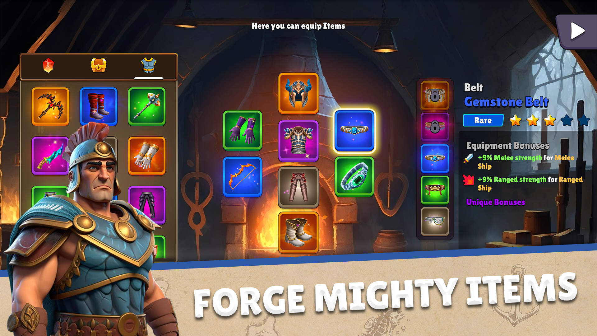 A glowing blacksmith for forging mighty equipment
